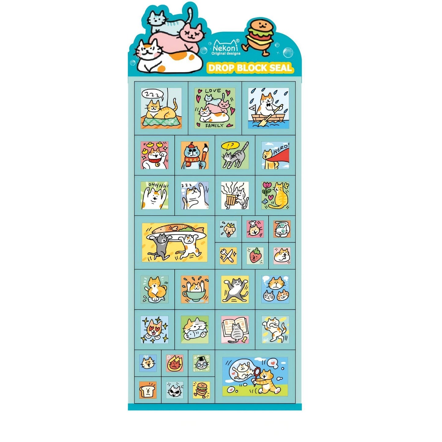 【N18】かわいい動物 3D立体風 カートゥーン風 ブロック装飾 DIY自由に使えるステッカー