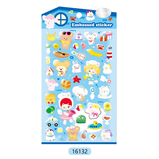 【K1】女の子用 子供用ステッカー 3D立体浮彫りステッカー キャラクター動物 クリエイティブステッカー スマホケース DIY装飾