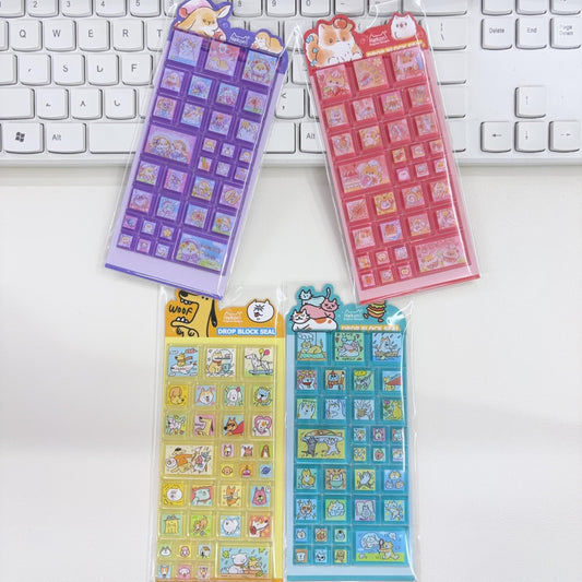 【N18】かわいい動物 3D立体風 カートゥーン風 ブロック装飾 DIY自由に使えるステッカー