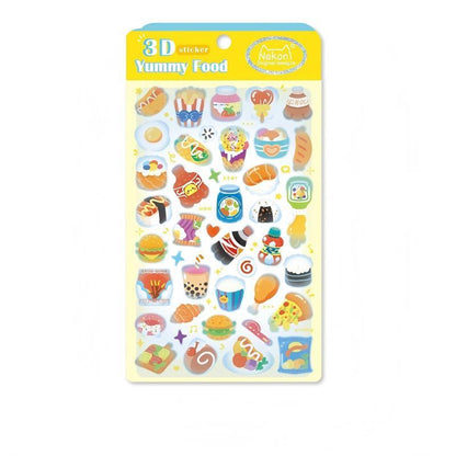 【N1】かわいい3D浮彫り動物・海・おいしい食べ物・フルーツ 立体スマホ用ウォーターカップデコレーションステッカー