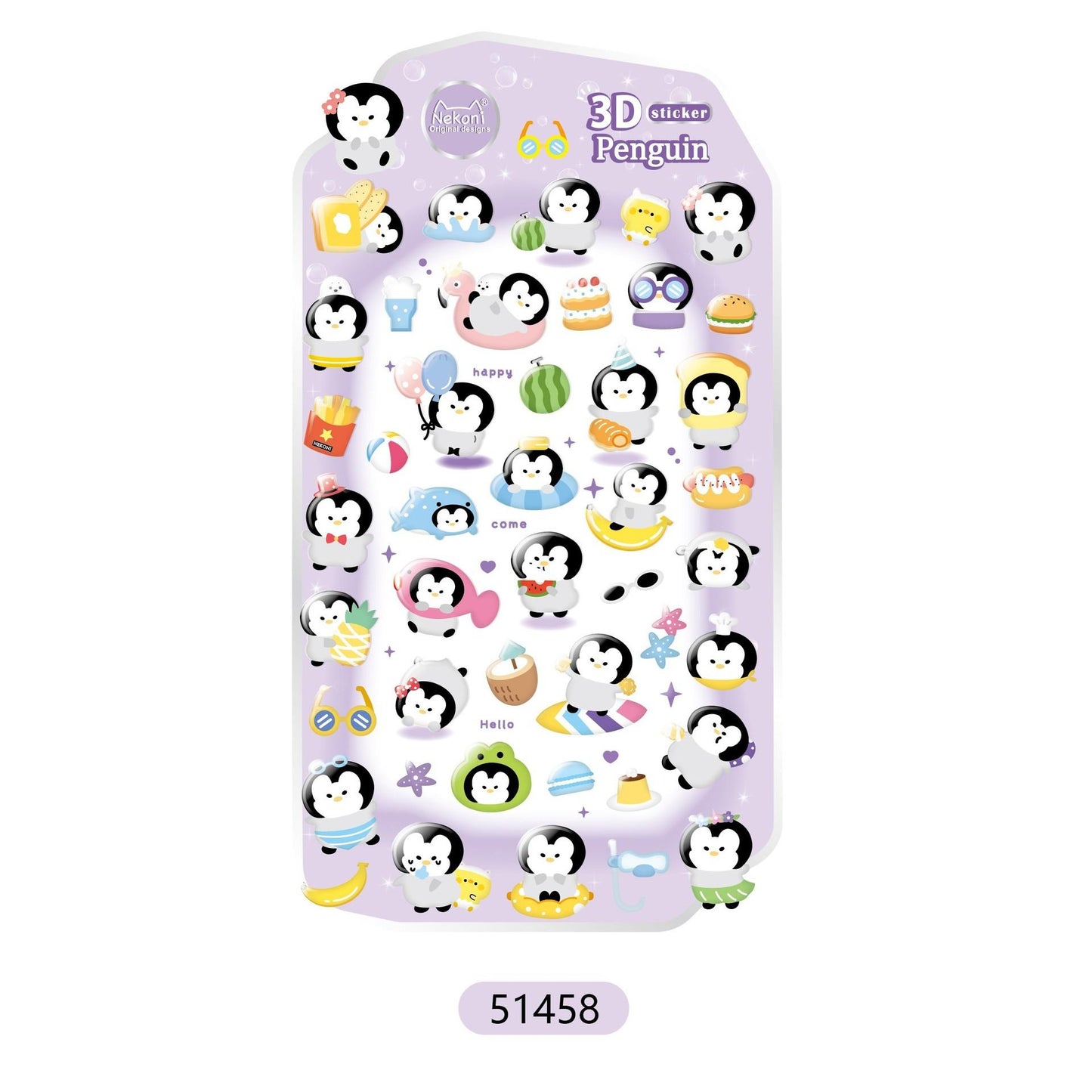 【N11】かわいい3D浮彫り イルカ・オウム・ペンギン・ブルーバット 立体スマホ 手帳・水筒用デコレーションステッカー