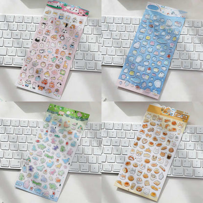 【N13】金箔押/銀箔押 カートゥーン 琉璃ガラス風 アニマル 海洋ファンタジー 小さな恐竜 デコレーションステッカー