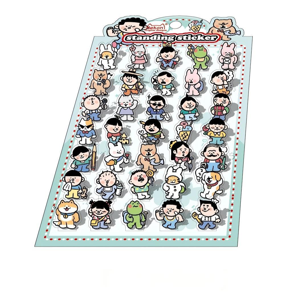【N7】おもしろい人物・動物シリーズ DIY立体デコレーション スタンディングステッカー