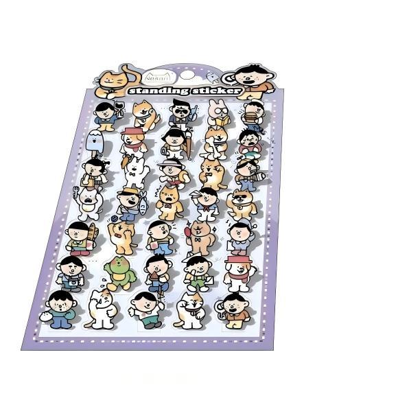 【N7】おもしろい人物・動物シリーズ DIY立体デコレーション スタンディングステッカー