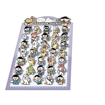 【N7】おもしろい人物・動物シリーズ DIY立体デコレーション スタンディングステッカー