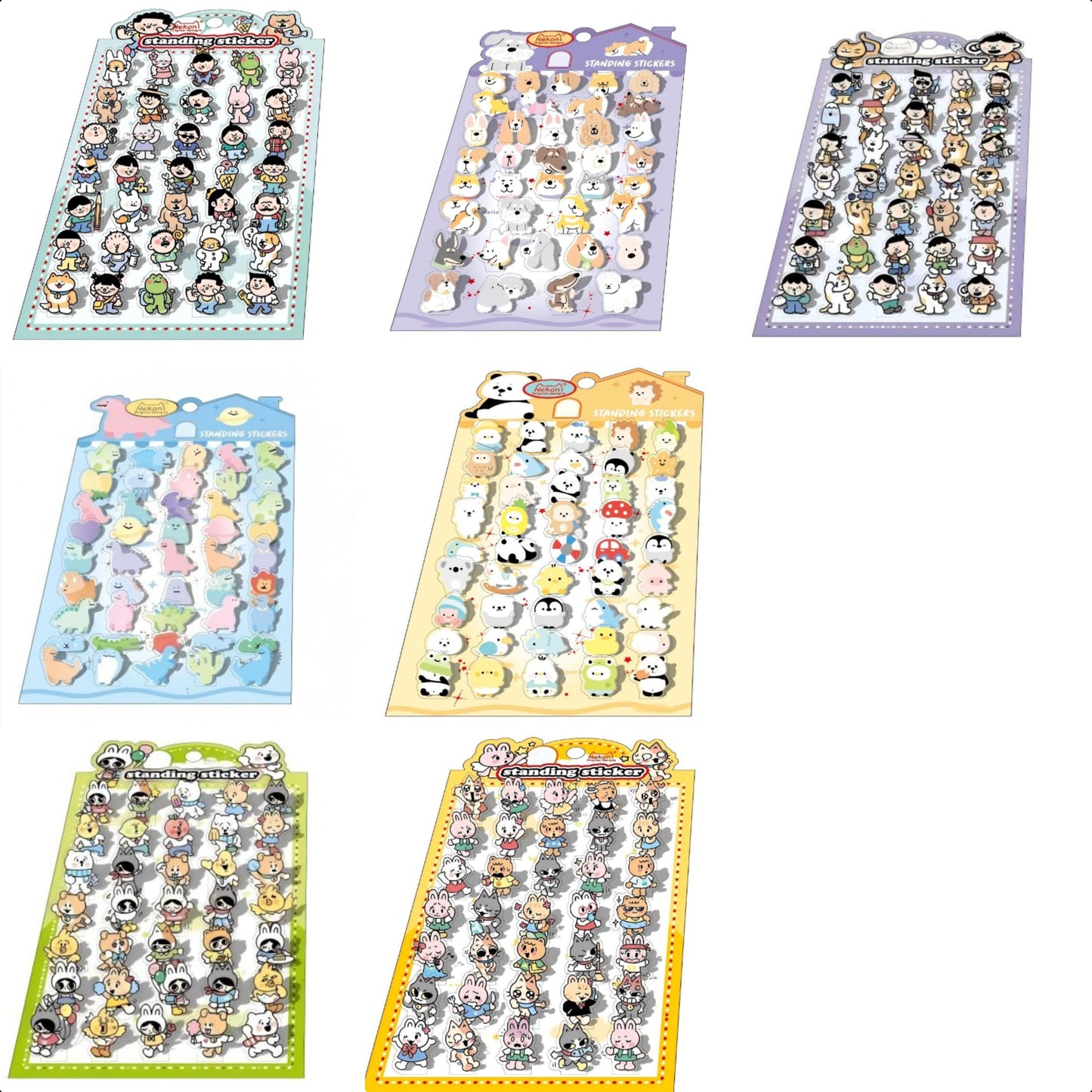【N7】おもしろい人物・動物シリーズ DIY立体デコレーション スタンディングステッカー