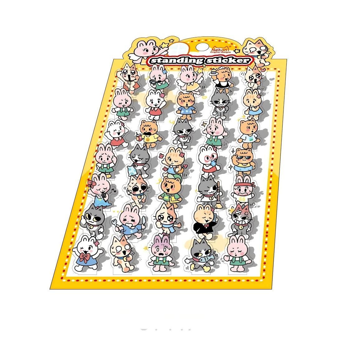 【N7】おもしろい人物・動物シリーズ DIY立体デコレーション スタンディングステッカー