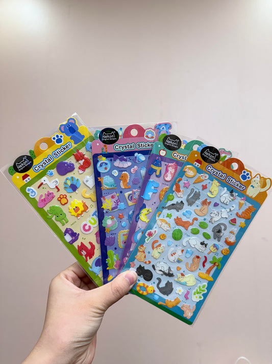 【N5】かわいい動物（ペンギン・くま）の海の世界 瑠璃ガラス製 立体スマホ用デコレーション 手帳ステッカー