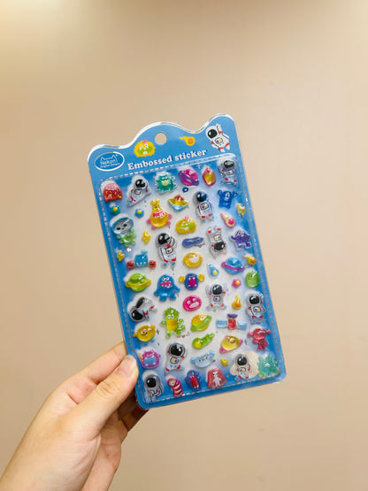 【N19】かわいい3D浮彫り イルカ・オウム・ペンギン・ブルーバット 立体スマホ 手帳・水筒用デコレーションステッカー