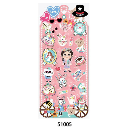 【N12】琉璃 小ほくろガール 透明クリスタル レザー風3D スマホ装飾 手帳ステッカー