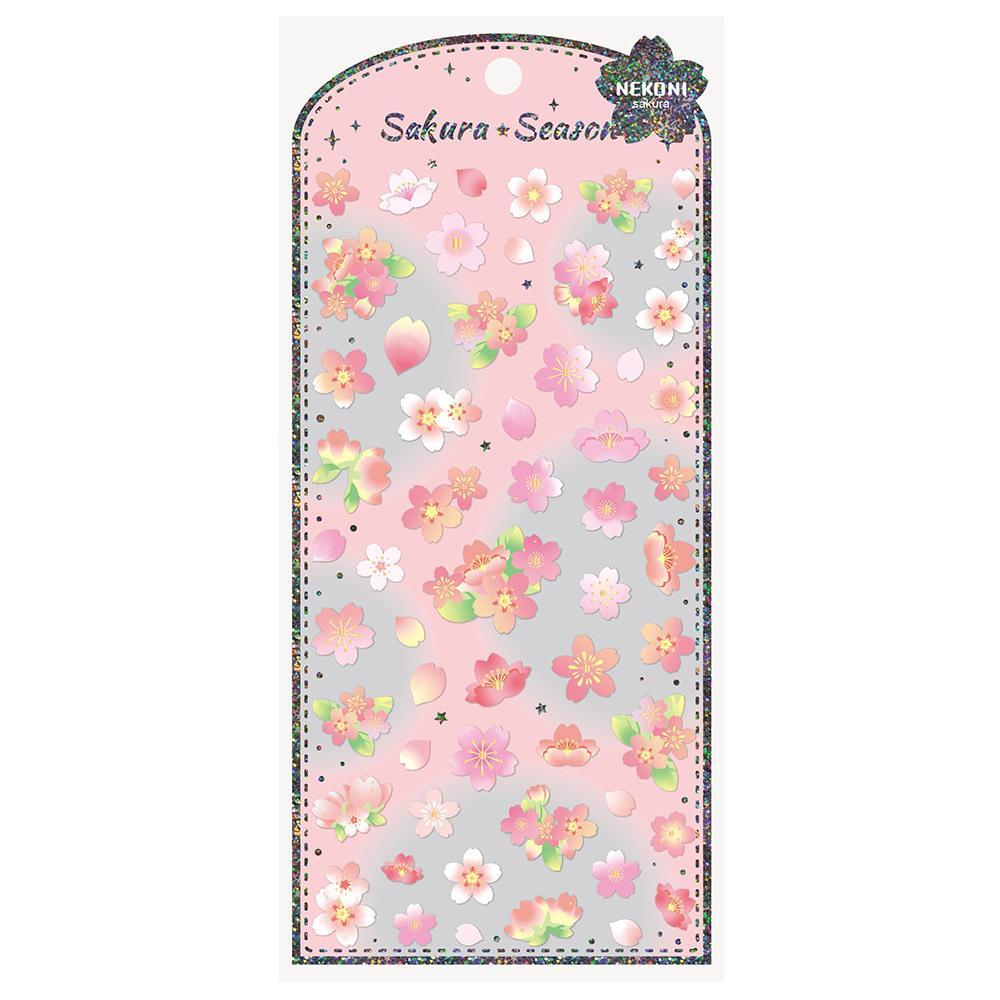 【N14】唯美 桜 動物 パンダ コーキ ドロップパール 輝き スマホ装飾素材 手帳ステッカー