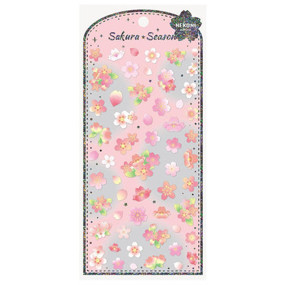 【N14】唯美 桜 動物 パンダ コーキ ドロップパール 輝き スマホ装飾素材 手帳ステッカー