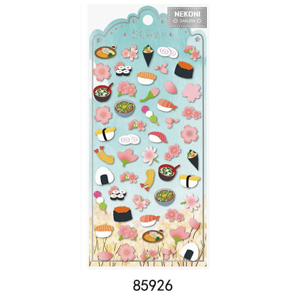 【N16】桜 山椒寿司 富士山 秋 犬 子供 手帳 スマホ 手帳デコレーション ステッカー